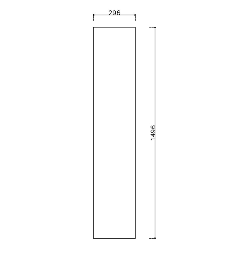 หน้าบาน PVC บานเรียบ ยกริม สีขาว ขนาด 300*1500 มม.