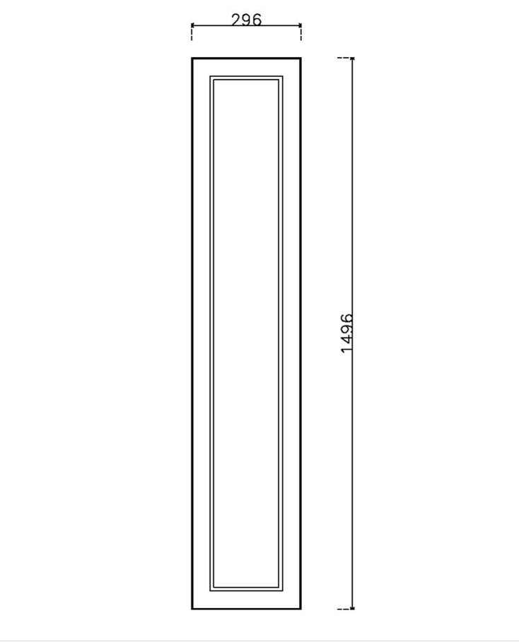 หน้าบาน PVCบานลูกฟัก สีขาว ขนาด 300*1500 มม.