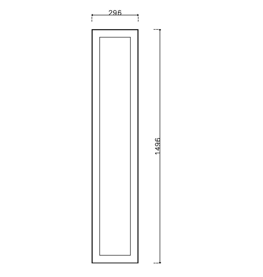 หน้าบาน PVCบานยกขอบ Stack สีเทา ขนาด 300*1500 มม.