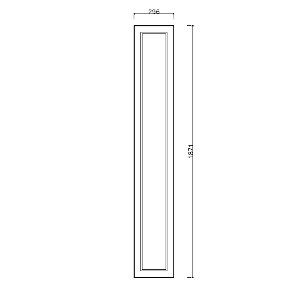 หน้าบาน PVCบานลูกฟัก สีเทา ขนาด 300*1875 มม.