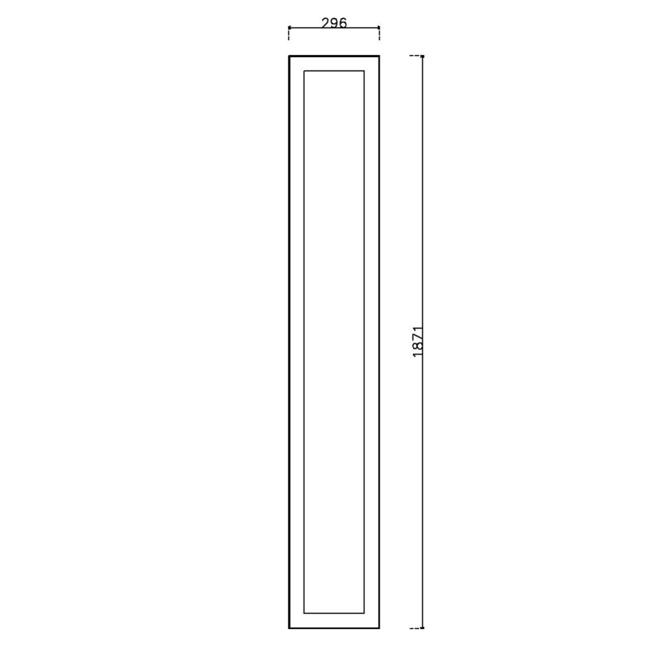 หน้าบาน PVC บานยกขอบ Stack สีน้ำเงิน ขนาด 300*1875 มม.