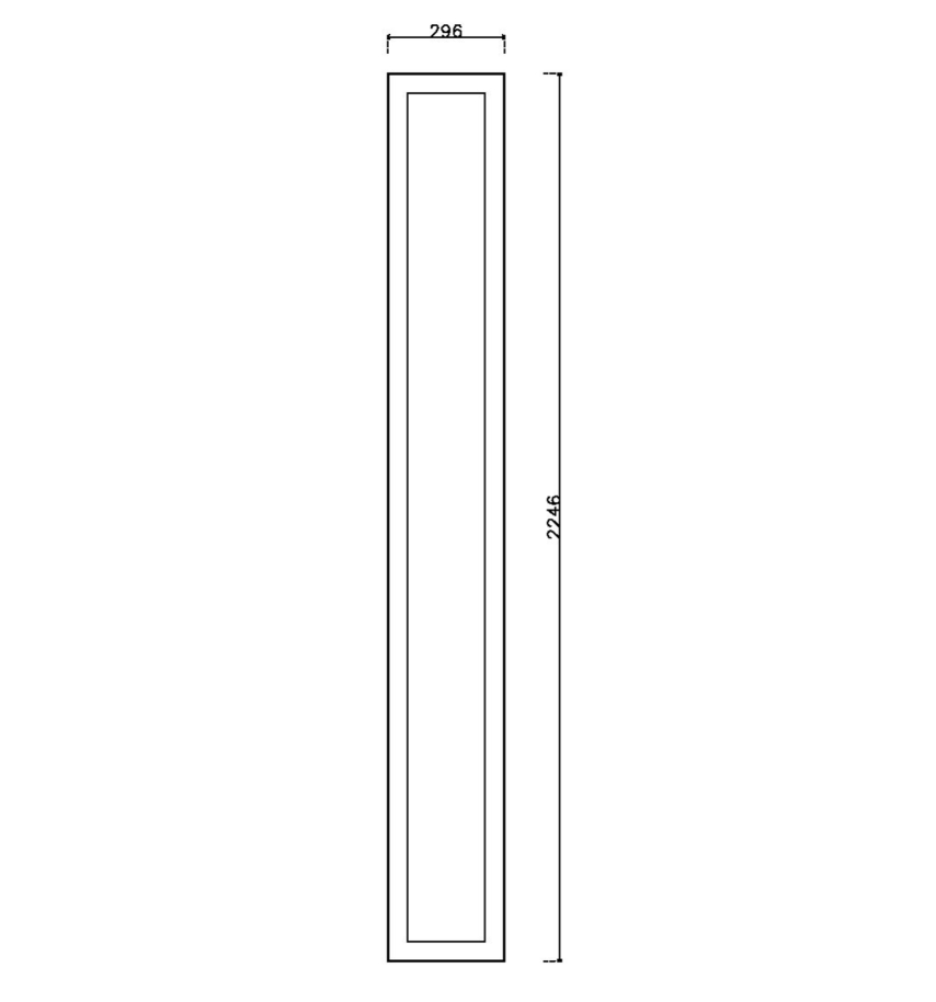 หน้าบาน PVC บานยกขอบ Stack สีน้ำเงิน ขนาด 300*2250 มม.