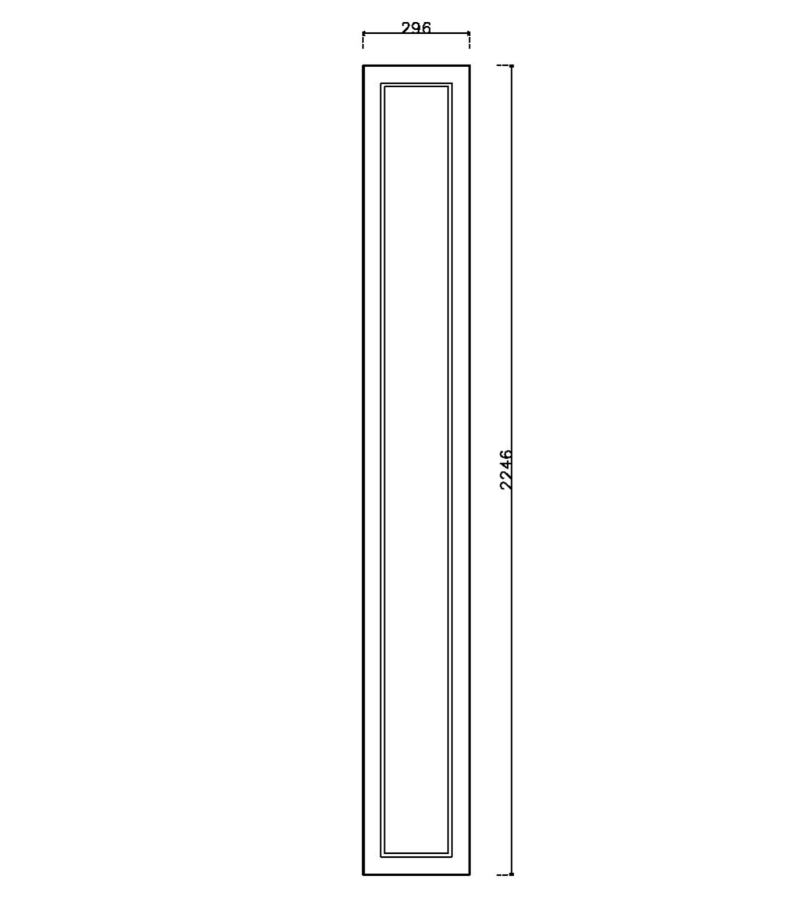 หน้าบาน PVCบานลูกฟัก สีเทา ขนาด 300*2250 มม.