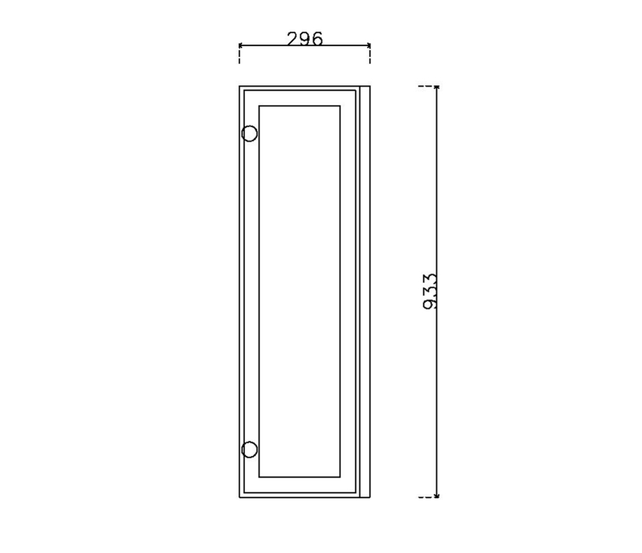 หน้าบาน เฟรมดำ กระจกใสชาดำ ขนาด 300*937 มม.