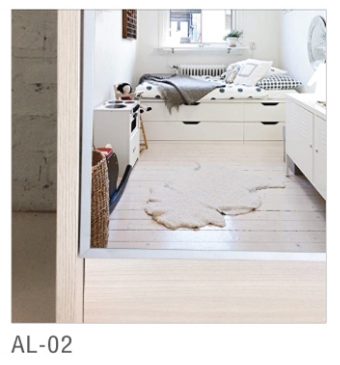 หน้าบาน เฟรมอะลูมิเนียม กระจกเงา ขนาด 450*2250 มม.