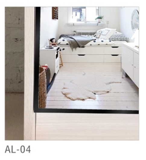 หน้าบาน เฟรมดำ กระจกเงา ขนาด 450*750 มม.