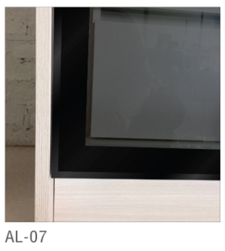 หน้าบาน เฟรมดำ กระจกใสชาดำ ขนาด 400*2250 มม.