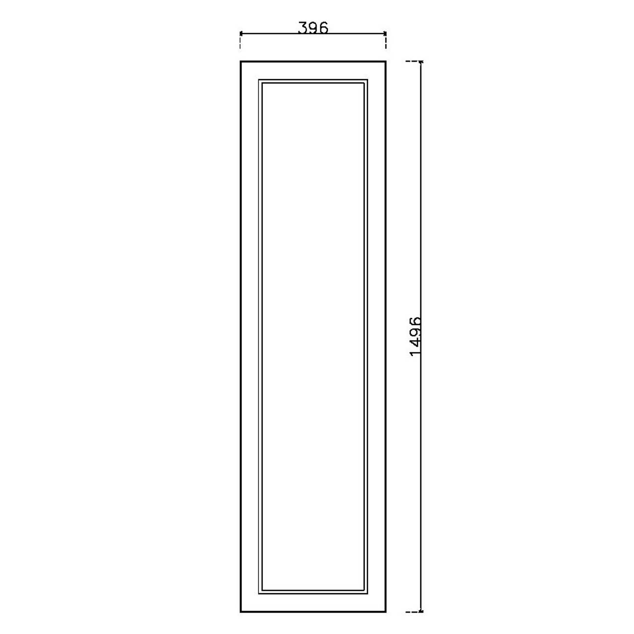 หน้าบาน PVCบานลูกฟัก สีขาว ขนาด 400*1500 มม.
