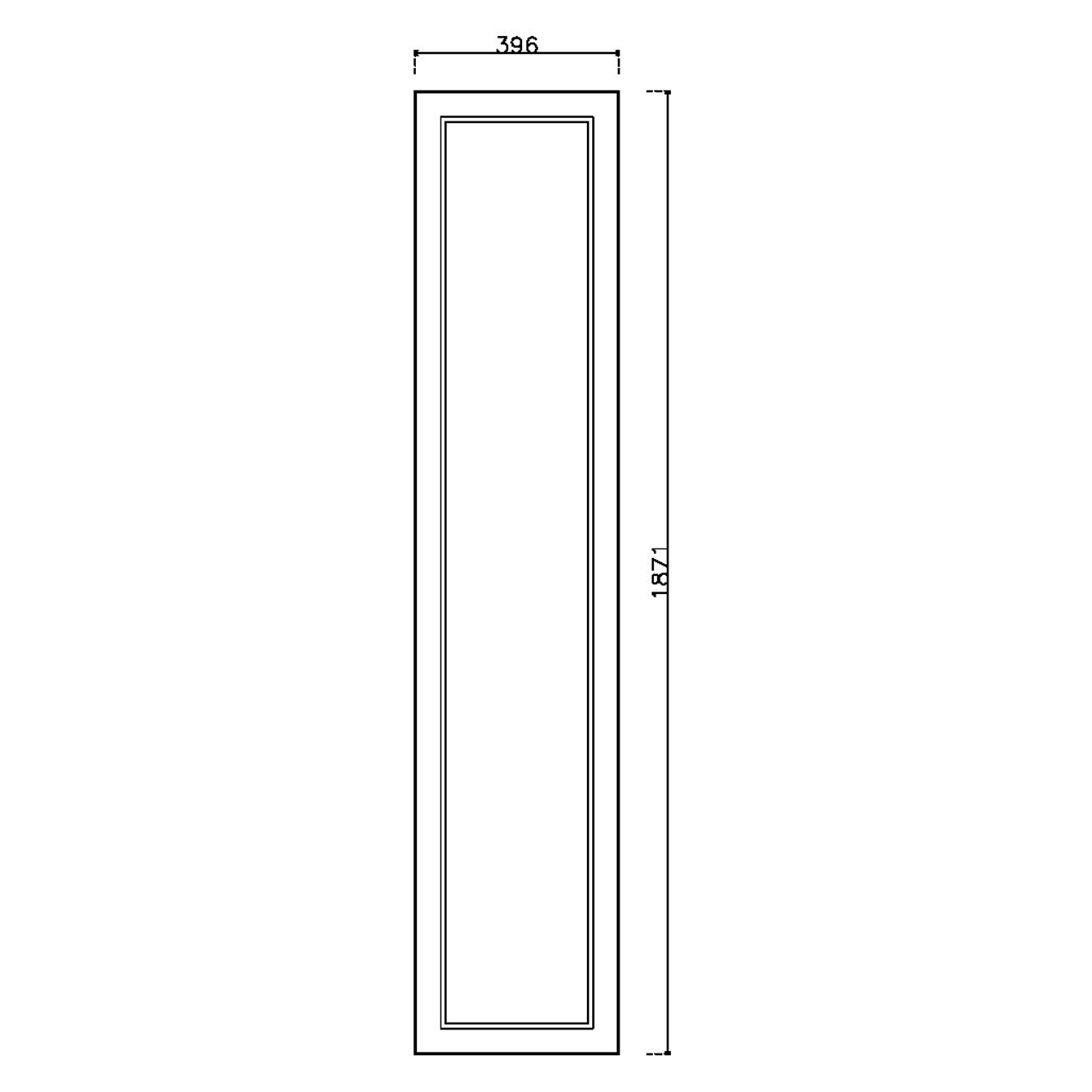 หน้าบาน PVC บานลูกฟัก สีน้ำเงิน ขนาด 400*1875 มม.