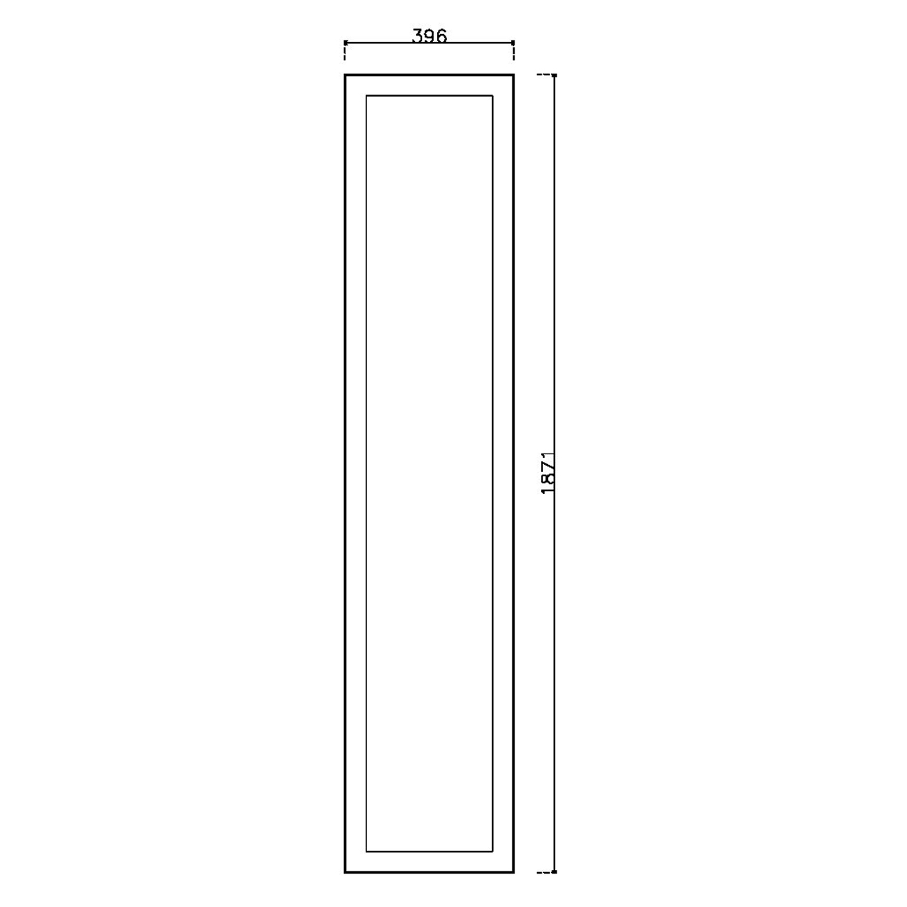 หน้าบาน PVC บานยกขอบ Stack สีน้ำเงิน ขนาด 400*1875 มม.