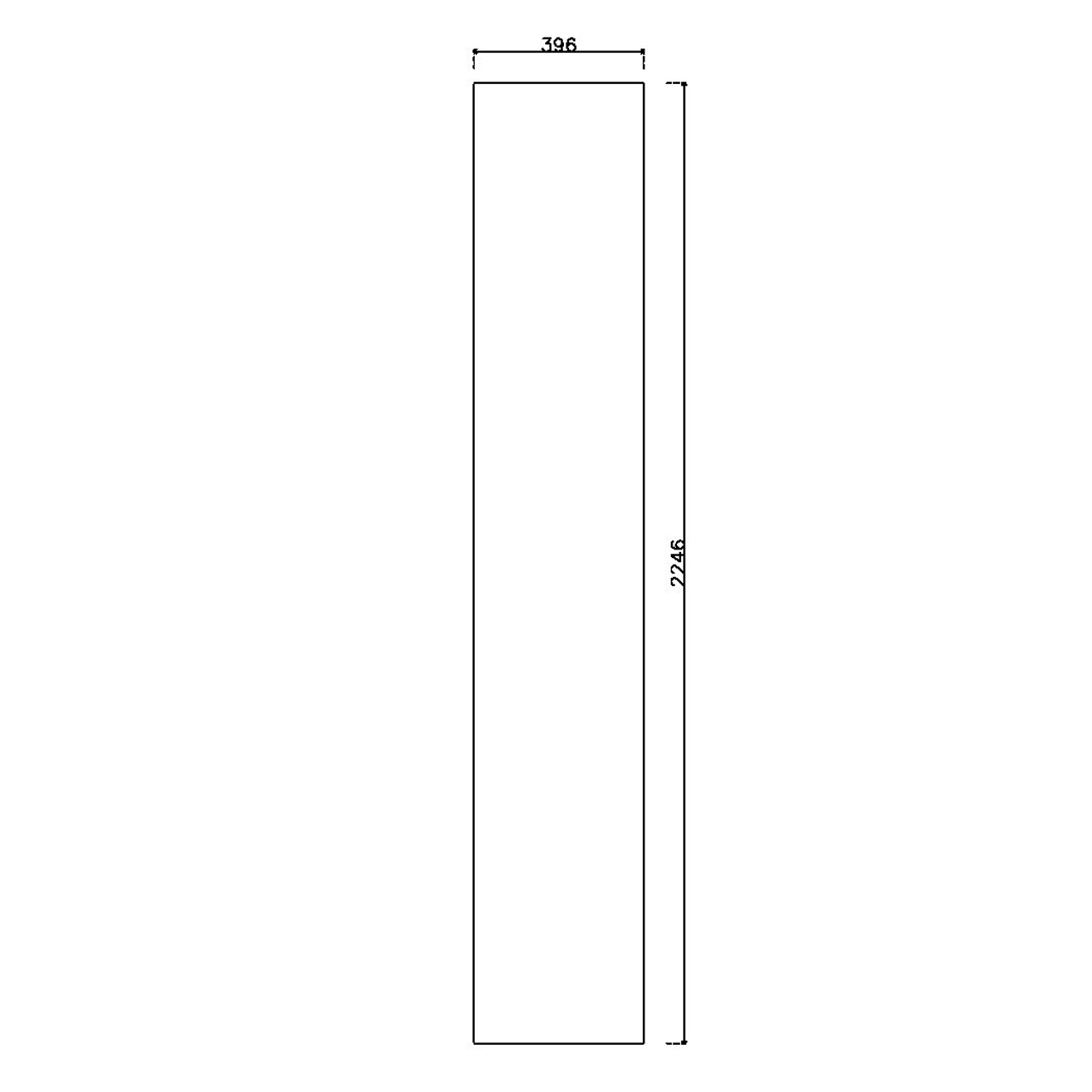 หน้าบาน PVC บานเรียบ ยกริม สีขาว ขนาด 450*2250 มม.