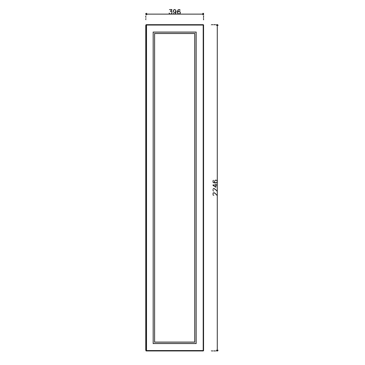 หน้าบาน PVCบานลูกฟัก สีขาว ขนาด 400*2250 มม.