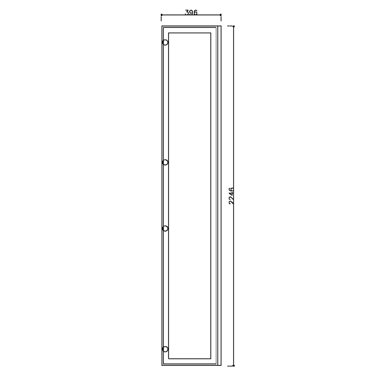 หน้าบาน เฟรมโรสโกล กระจกใส ขนาด 400*2250 มม.