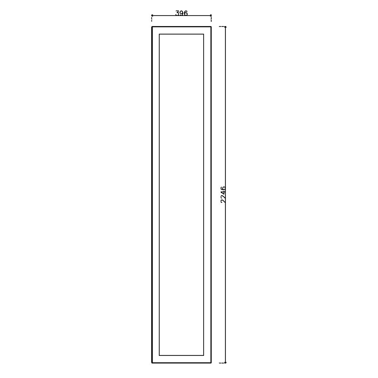 หน้าบาน PVCบานเรียบ ยกริม สีเทา ขนาด 400*2250 มม.