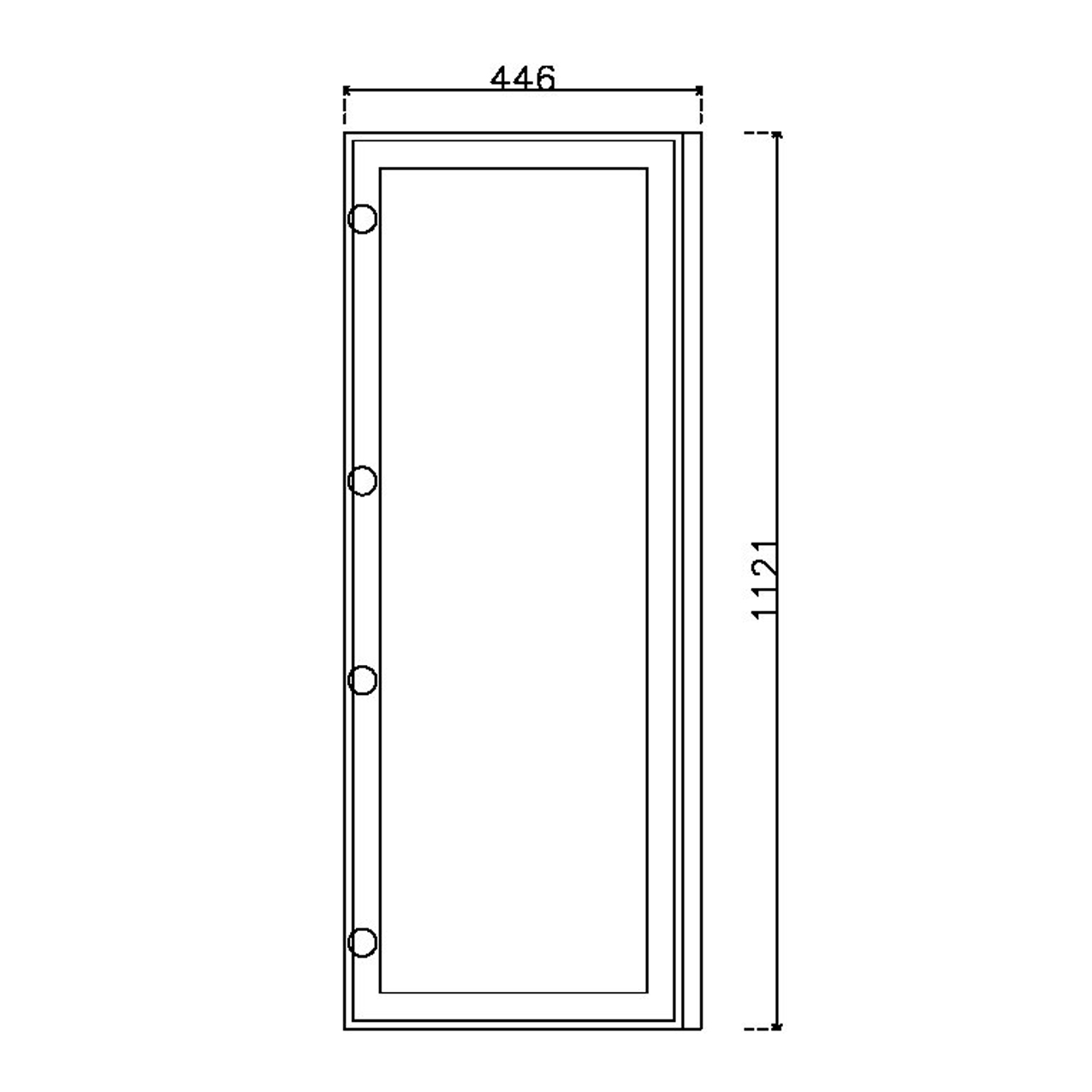 หน้าบาน เฟรมดำ กระจกใสชาดำ ขนาด 450*1125 มม.
