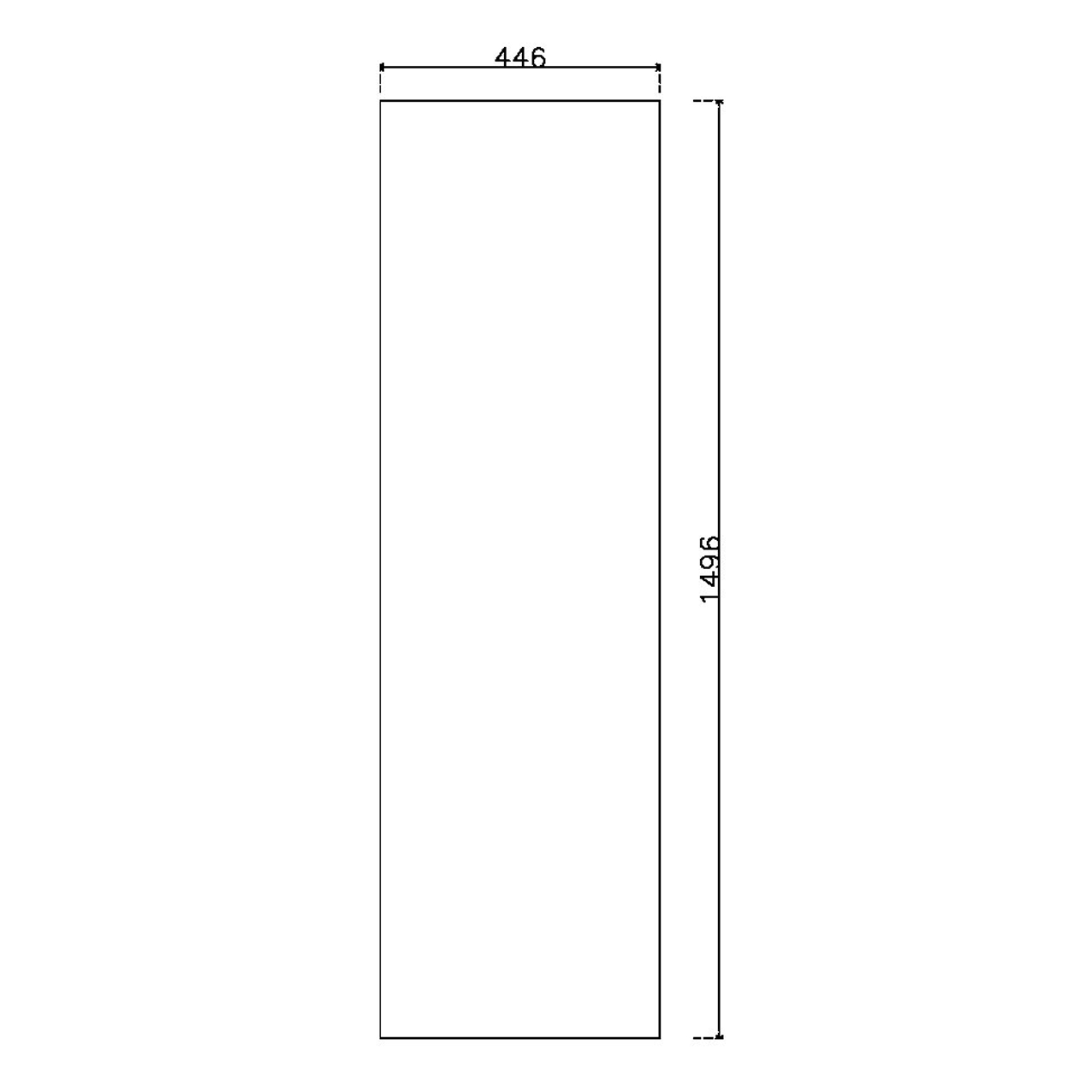 หน้าบาน PVC บานเรียบ ยกริม สีขาว ขนาด 450*1500 มม.