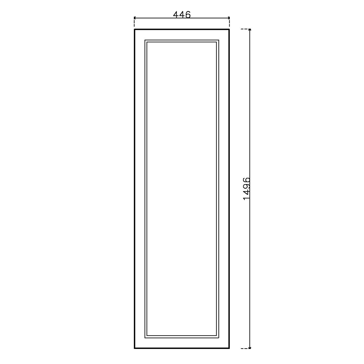 หน้าบาน PVCบานลูกฟัก สีเทา ขนาด 450*1500 มม.