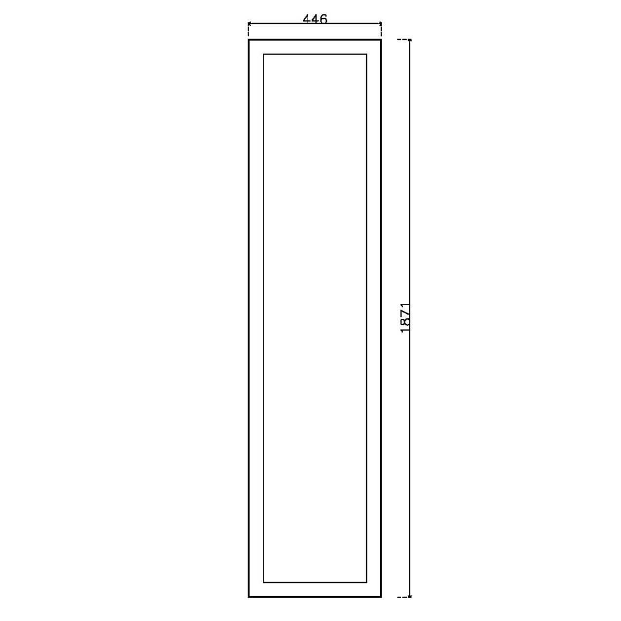 หน้าบาน PVC บานยกขอบ Stack สีขาว ขนาด  450*1875 มม.