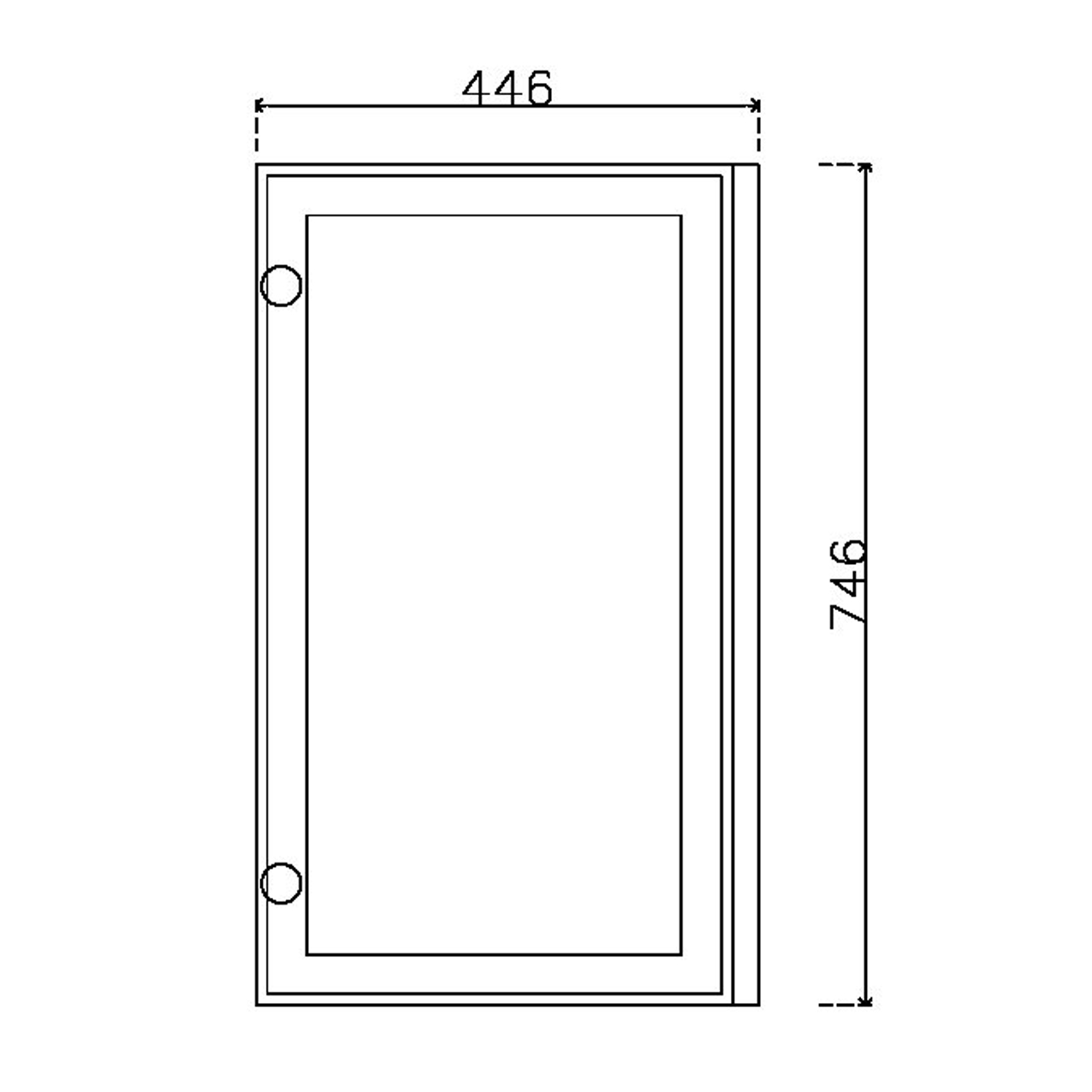 หน้าบาน เฟรมอะลูมิเนียม กระจกเงา ขนาด 450*750 มม.