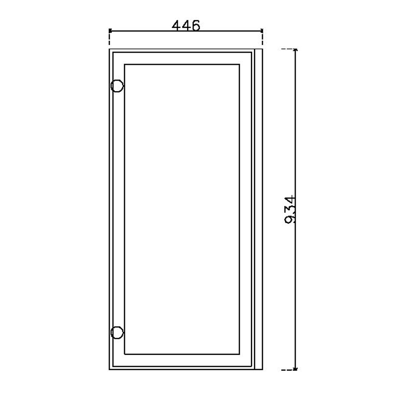 หน้าบาน เฟรมดำ กระจกใสชาดำ ขนาด 450*937 มม.