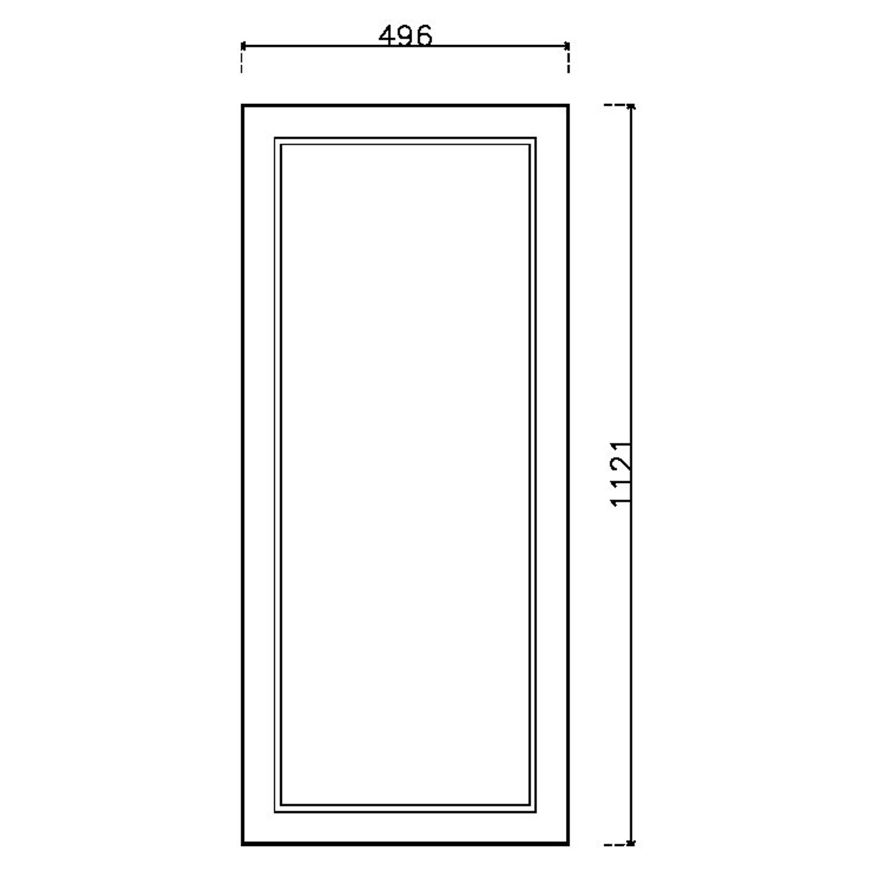 หน้าบาน PVC บานลูกฟัก สีน้ำเงิน ขนาด 500*1125 มม.