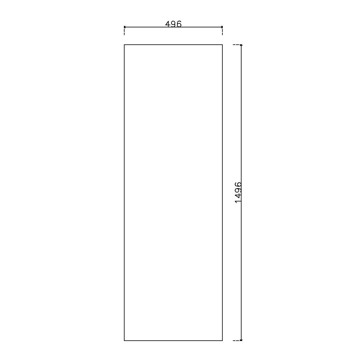 หน้าบาน PVC บานเรียบ สีขาว ขนาด 500*1500 มม.