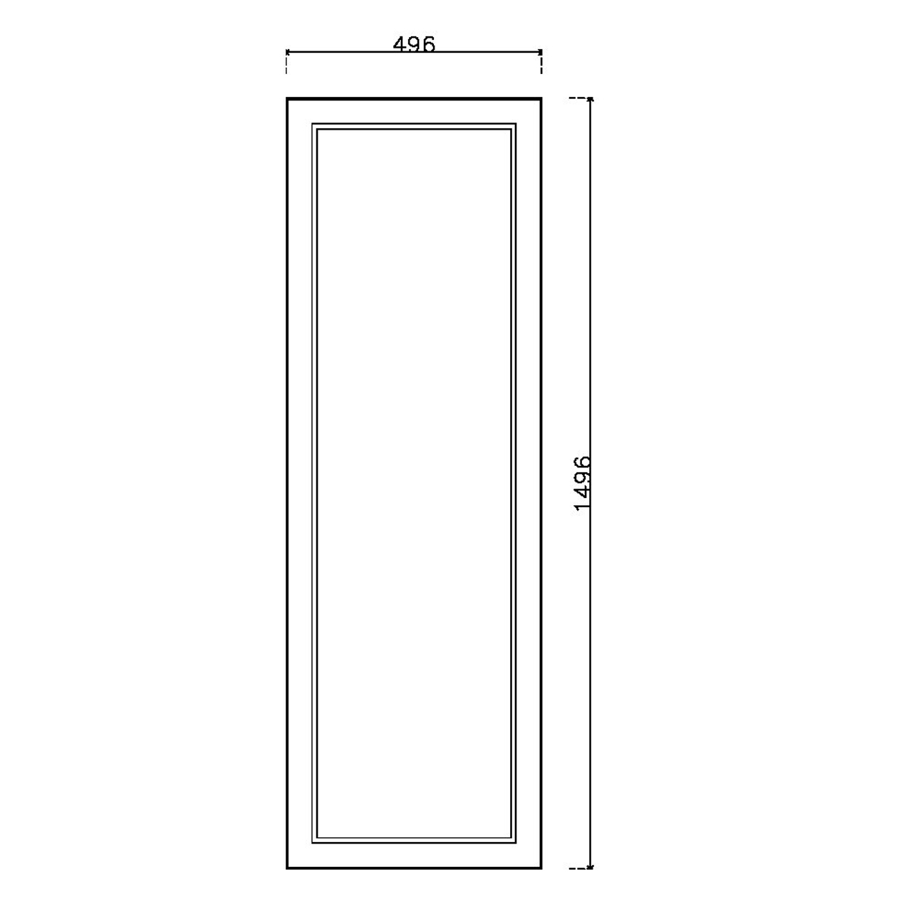 หน้าบาน PVCบานลูกฟัก สีเทา ขนาด 500*1500 มม.