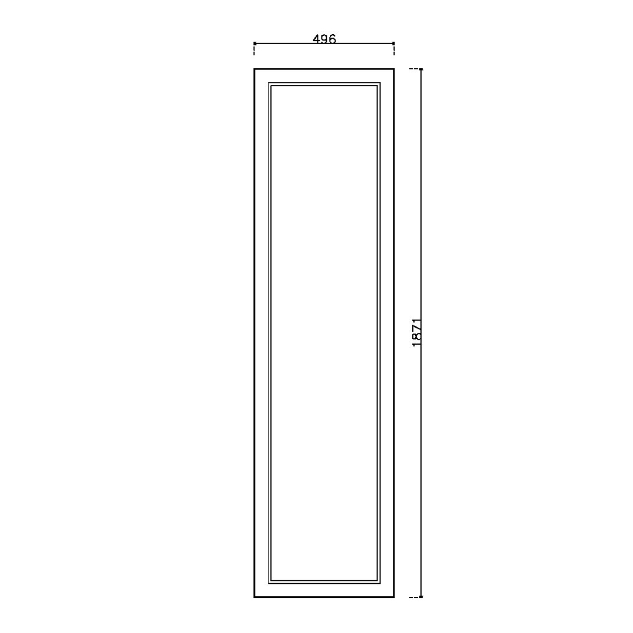 หน้าบาน PVCบานลูกฟัก สีเทา ขนาด 500*1875 มม.