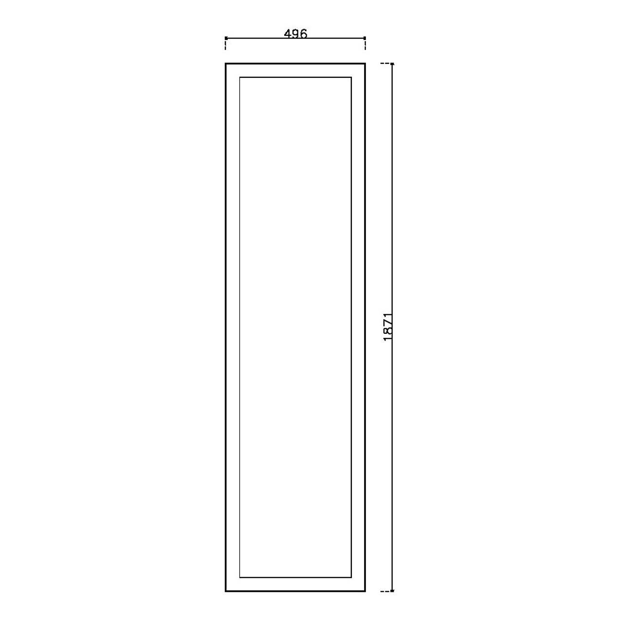 หน้าบาน PVCบานยกขอบ Stack สีเทา ขนาด 500*1875 มม.