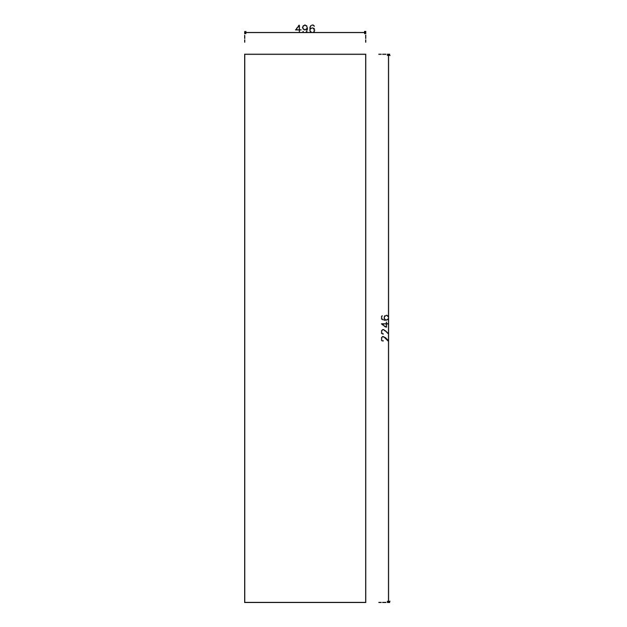 หน้าบาน PVC บานเรียบ ยกริม สีขาว ขนาด 500*2250 มม.