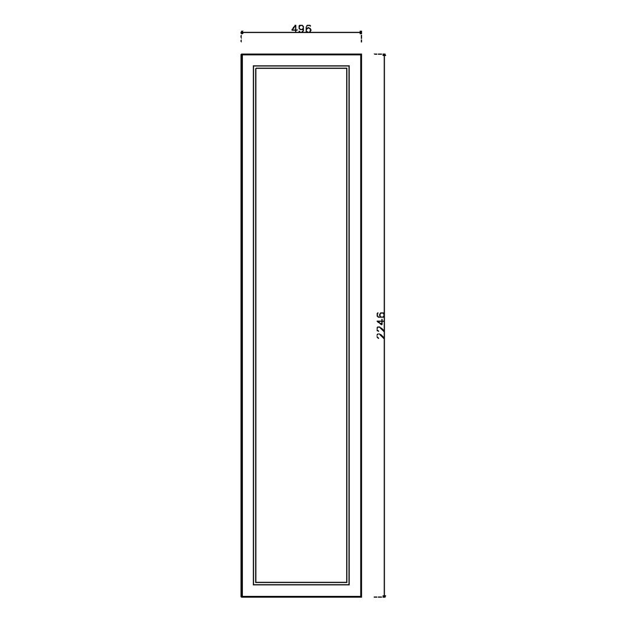 หน้าบาน PVC บานลูกฟัก สีน้ำเงิน ขนาด 500*2250 มม.