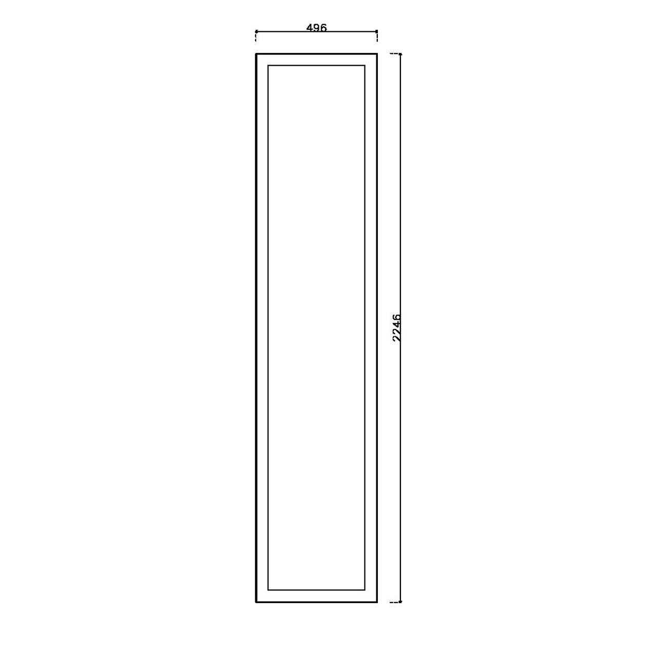 หน้าบาน PVCบานยกขอบ Stack สีเทา ขนาด 500*2250 มม.