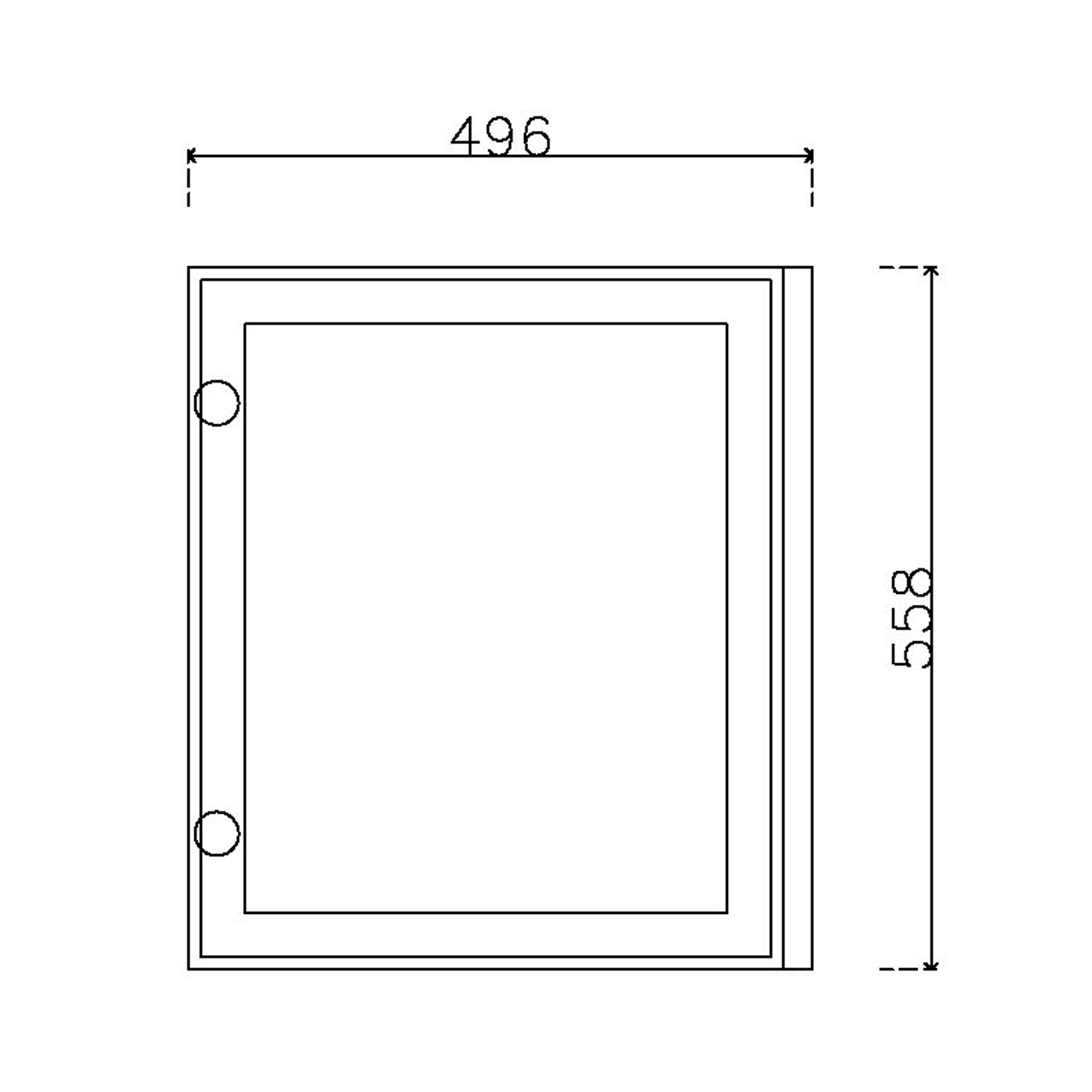 หน้าบาน เฟรมดำ กระจกเงา ขนาด 500*562 มม.