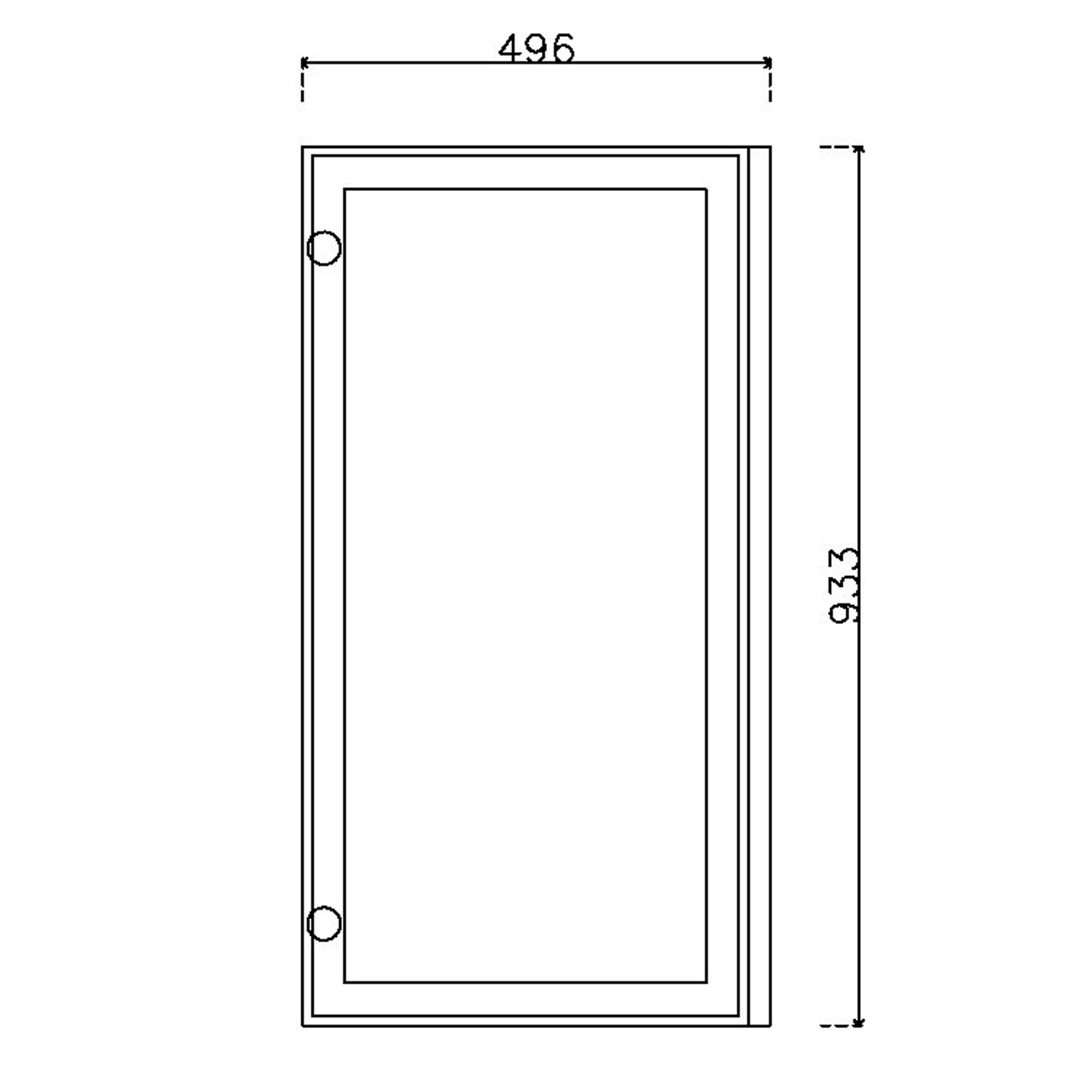 หน้าบาน เฟรมดำ กระจกเงา ขนาด 500*937 มม.