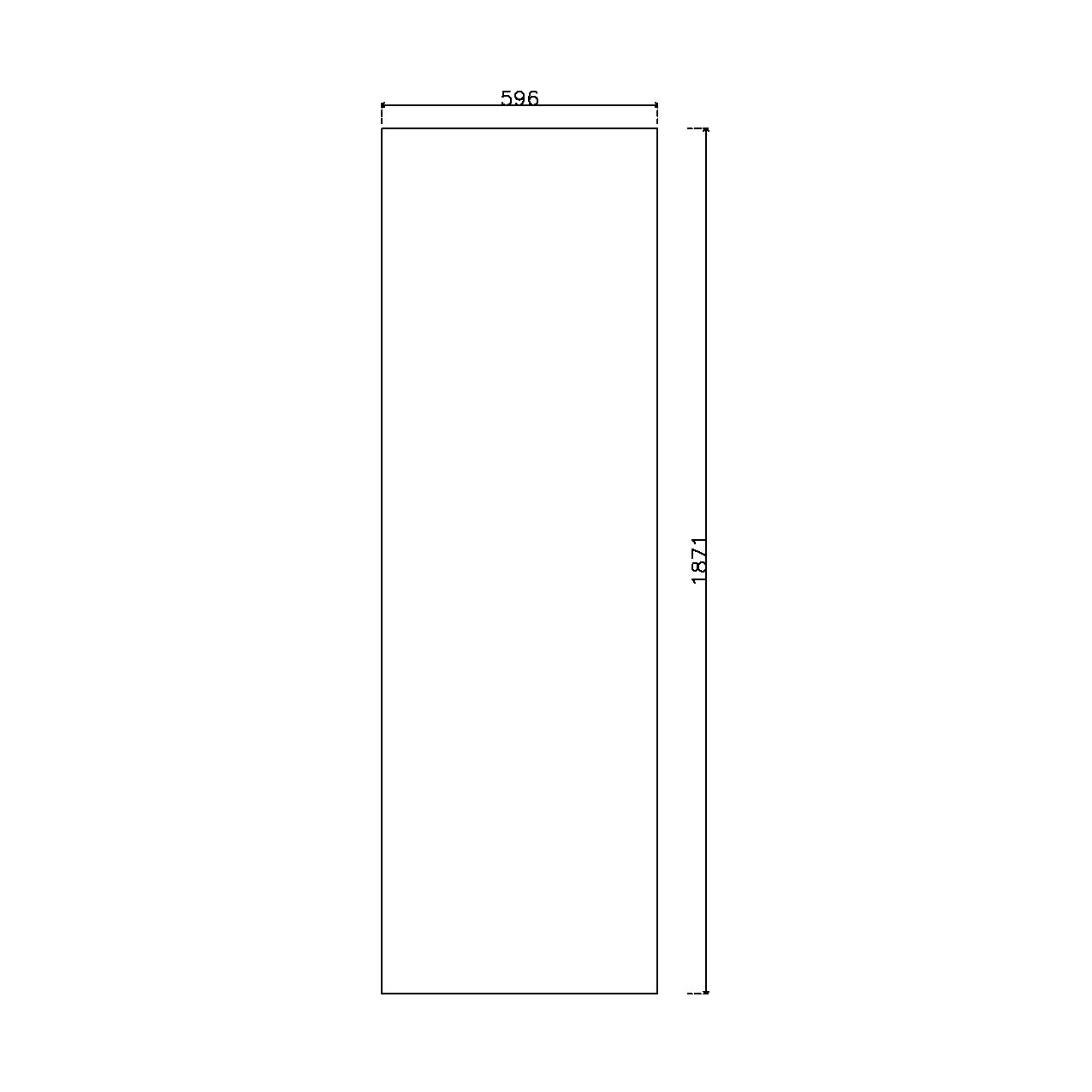 หน้าบาน PVC บานเรียบ ยกริม สีขาว ขนาด 600*1875 มม.