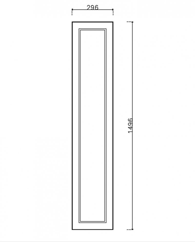 หน้าบาน PVCบานลูกฟัก สีขาว ขนาด 300*1500 มม.