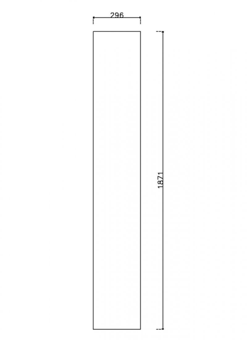 หน้าบาน PVC บานเรียบ ยกริม สีขาว ขนาด 300*1875 มม.