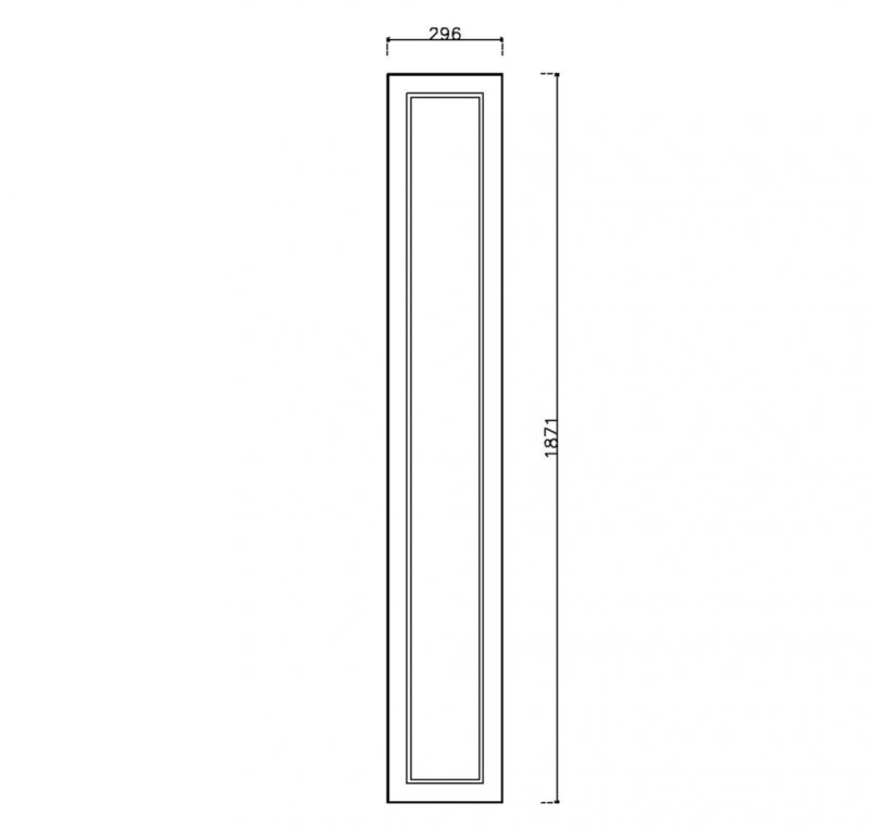 หน้าบาน PVCบานลูกฟัก สีขาว ขนาด 300*1875 มม.
