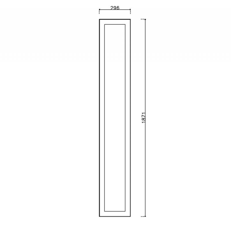 หน้าบาน PVCบานยกขอบ Stack สีเทา ขนาด 300*1875 มม.