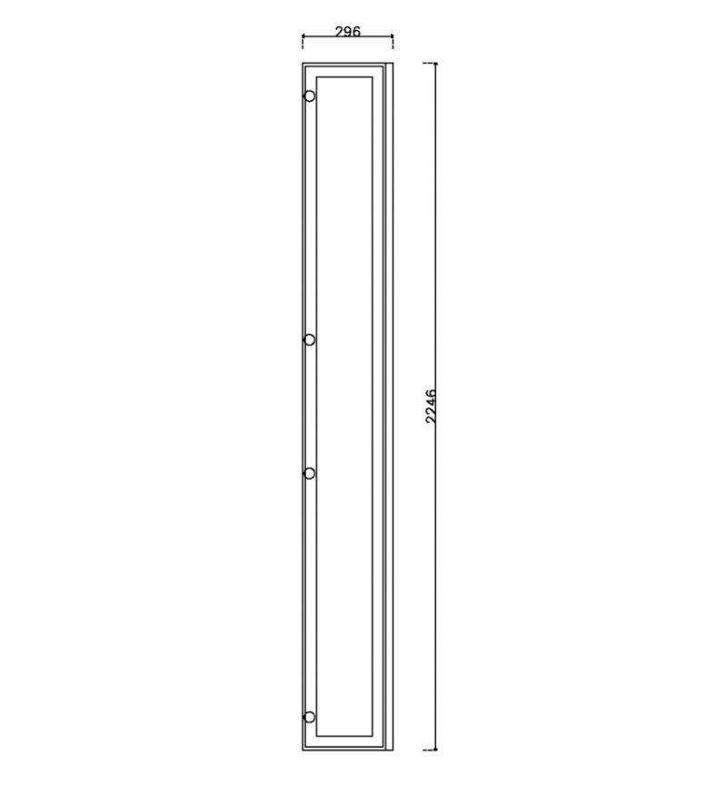 หน้าบาน เฟรมโรสโกล กระจกใส ขนาด 300*2250 มม.