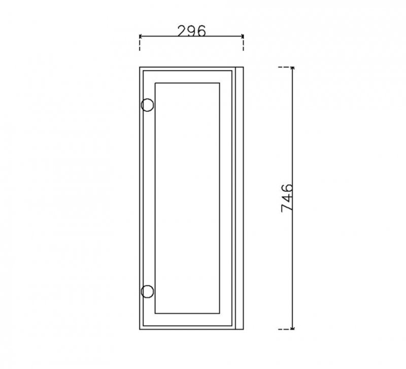 หน้าบาน เฟรมดำ กระจกเงา ขนาด 300*750 มม.