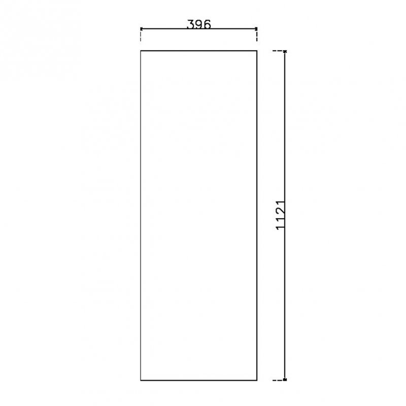 หน้าบาน PVC บานเรียบ ยกริม สีขาว ขนาด 450*1125 มม.