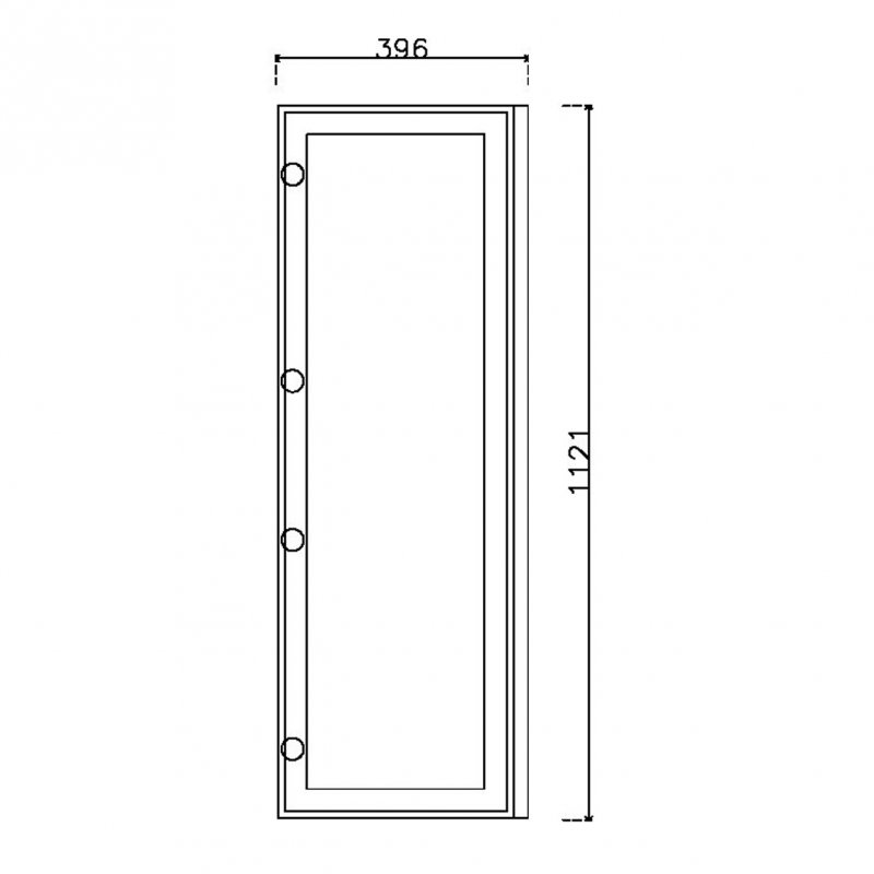 หน้าบาน เฟรมดำ กระจกใสชาดำ ขนาด 400*1125 มม.