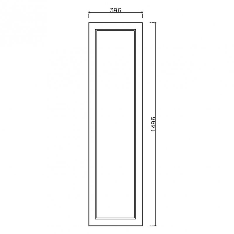 หน้าบาน PVCบานลูกฟัก สีขาว ขนาด 400*1500 มม.