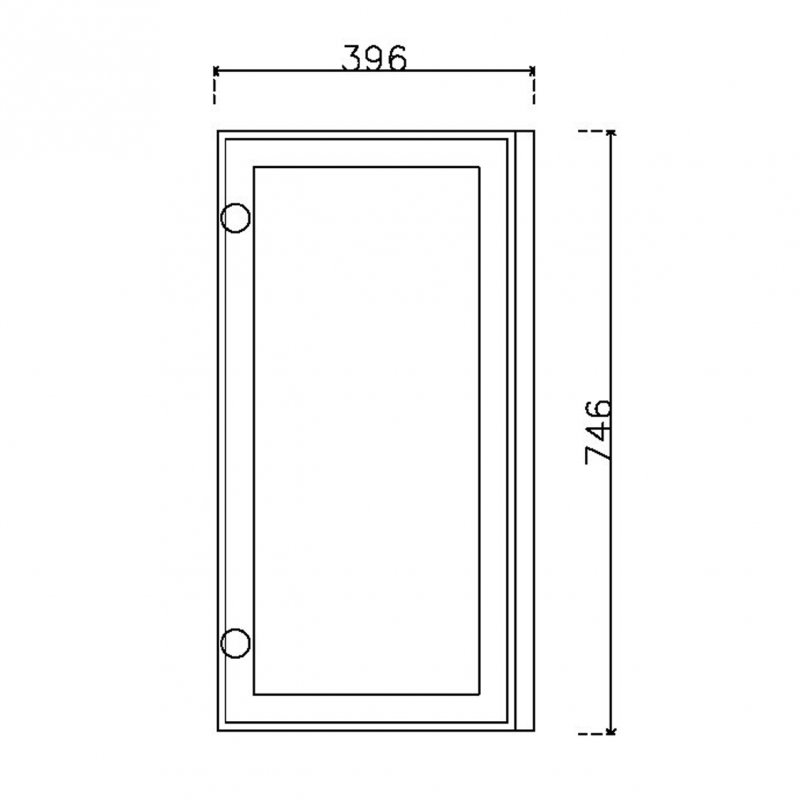 หน้าบาน เฟรมอะลูมิเนียม กระจกเงา ขนาด 400*750 มม.