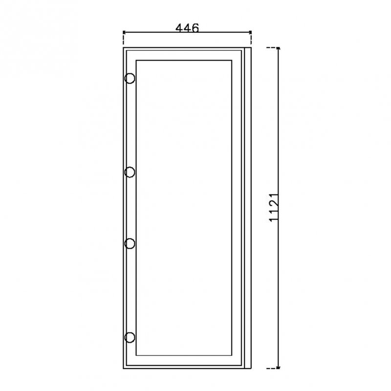 หน้าบาน เฟรมดำ กระจกเงา ขนาด 450*1125 มม.