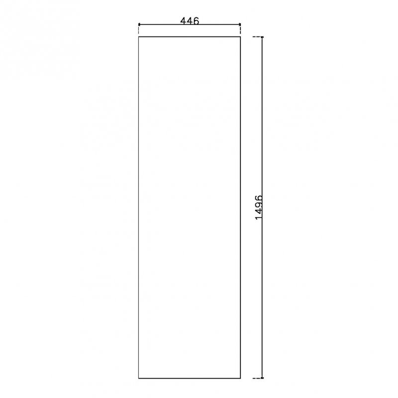 หน้าบาน PVC บานเรียบ สีขาว ขนาด 450*1500 มม.