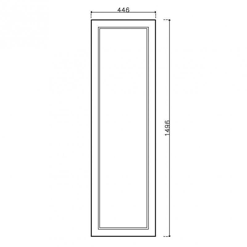 หน้าบาน PVCบานลูกฟัก สีขาว ขนาด 450*1500 มม.