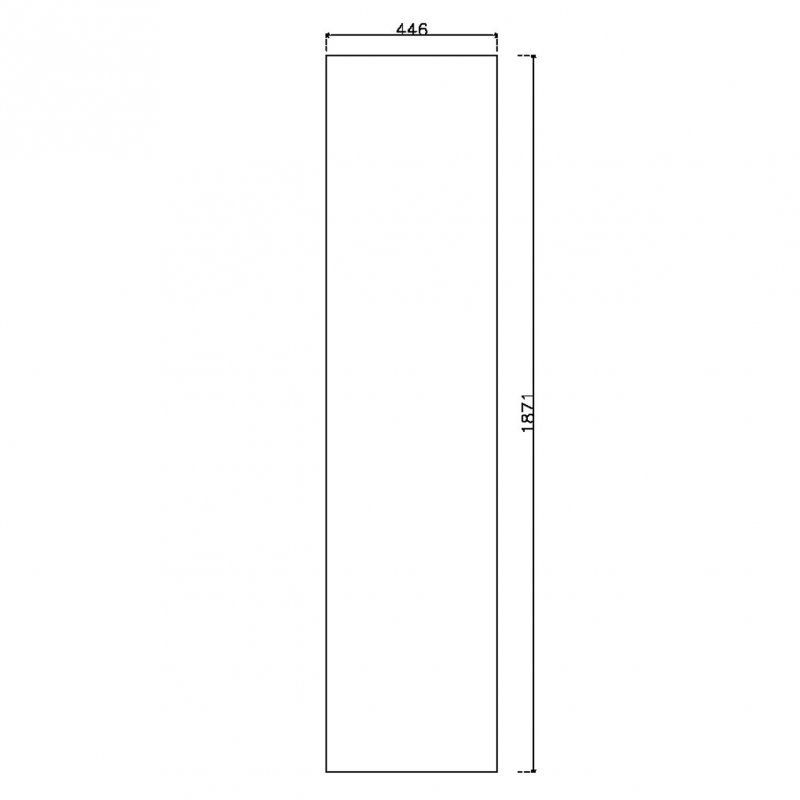 หน้าบาน PVC บานเรียบ สีขาว ขนาด  450*1875 มม.