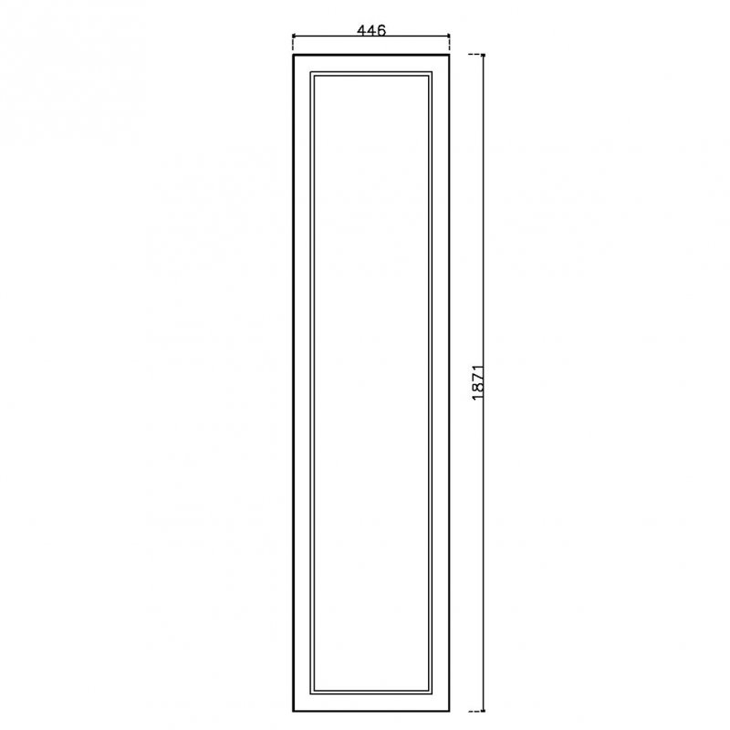 หน้าบาน PVCบานลูกฟัก สีเทา ขนาด  450*1875 มม.